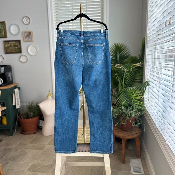 Land's End Mid Rise Boyfriend Jeans in Indigo Tide Blue Sz 14 - Picture 3 of 16